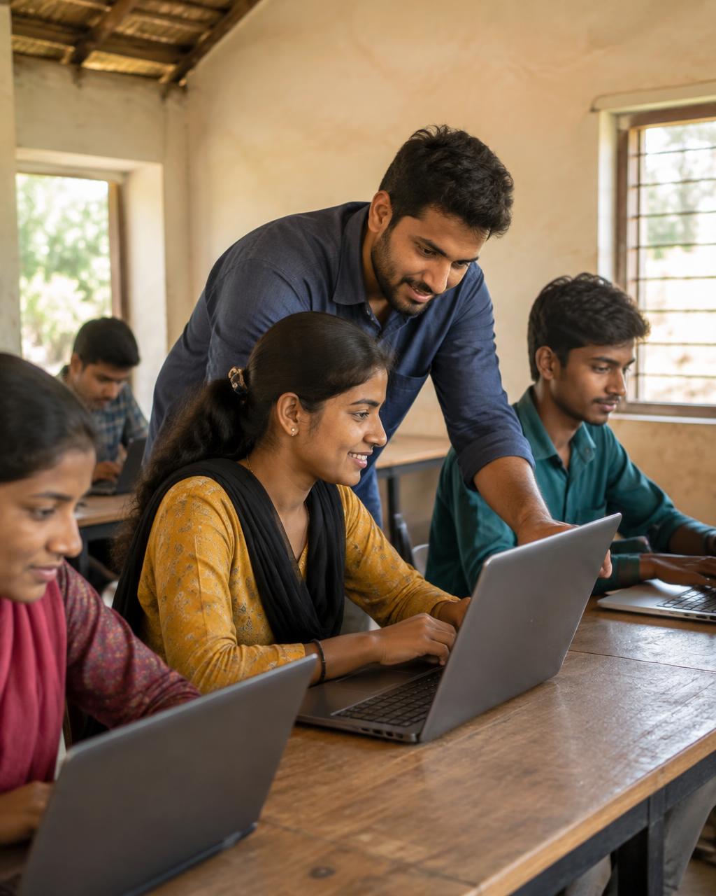 Illustrative image: a skills-sharing class