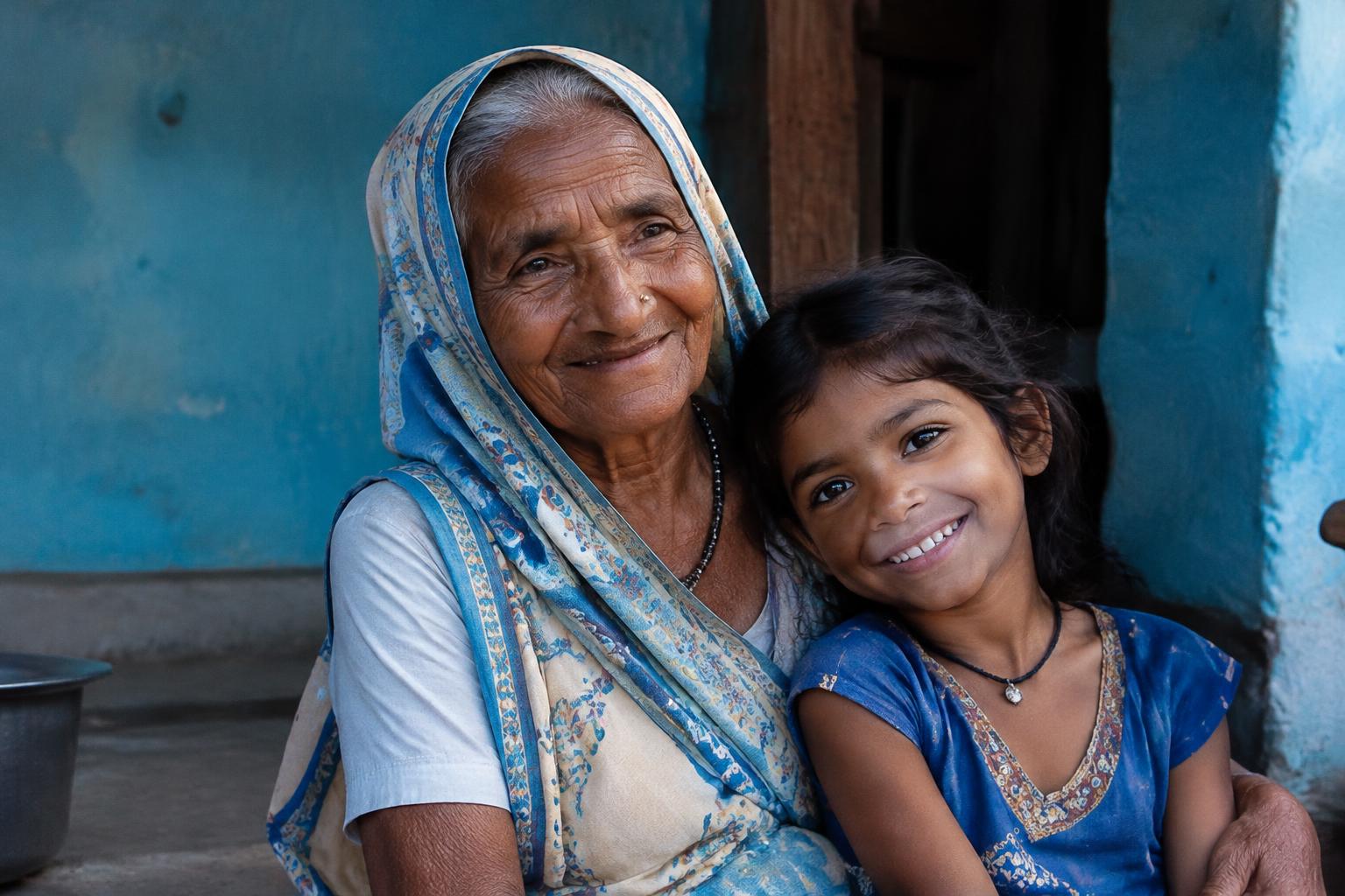 Illustrative image: a grandmother and granddaughter smiling together